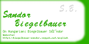 sandor biegelbauer business card